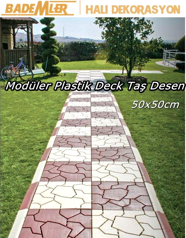 Plastik deck,bahçe yer döşeme,havuz kenarı zemin kaplama,plastik geçmeli karo,50x50 karo,modüler zemin plastik,plastik karo,Dış Mekan Zemin Kaplama,Modüler Plastik Deck Taş Desen
